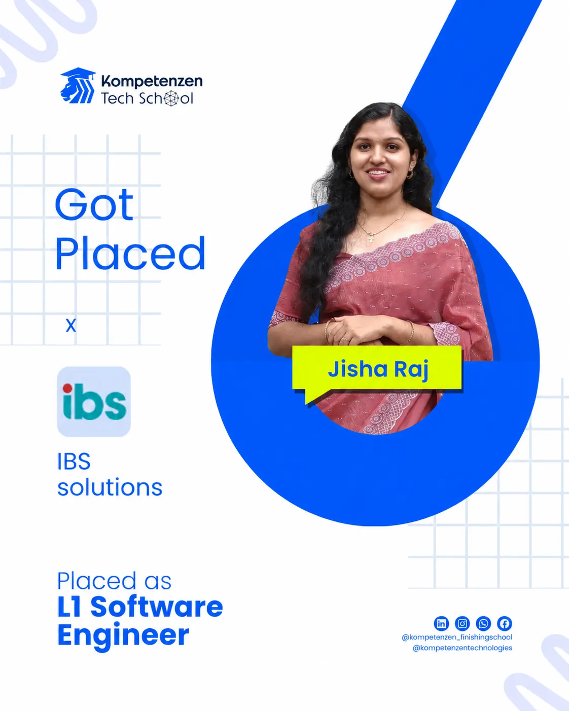 Jisha Raj placed @ IBS