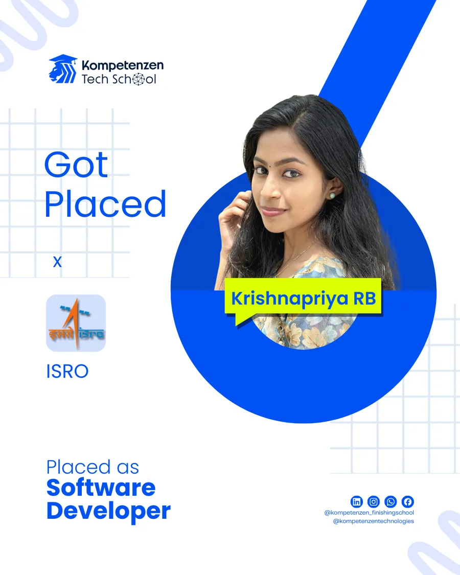 Krishnapriya RB placed @ ISRO