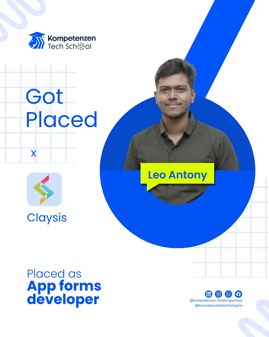 Leo Antony placed @ Claysis