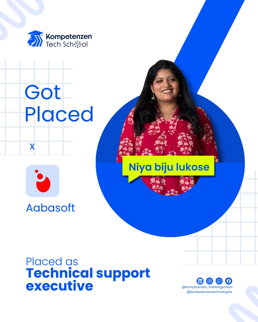 Niya Biju placed @ Aabosoft