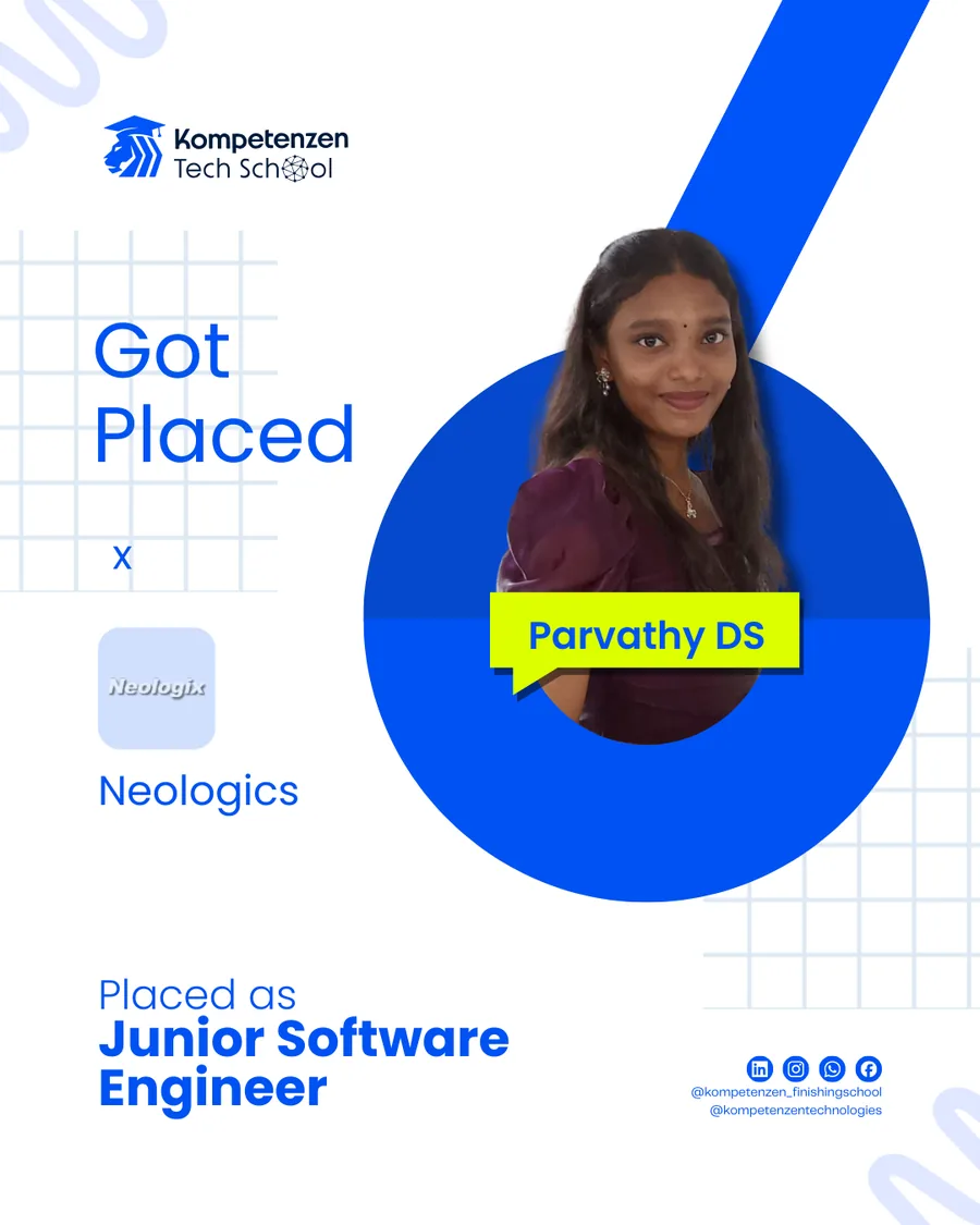 Parvathy placed @ Neologics