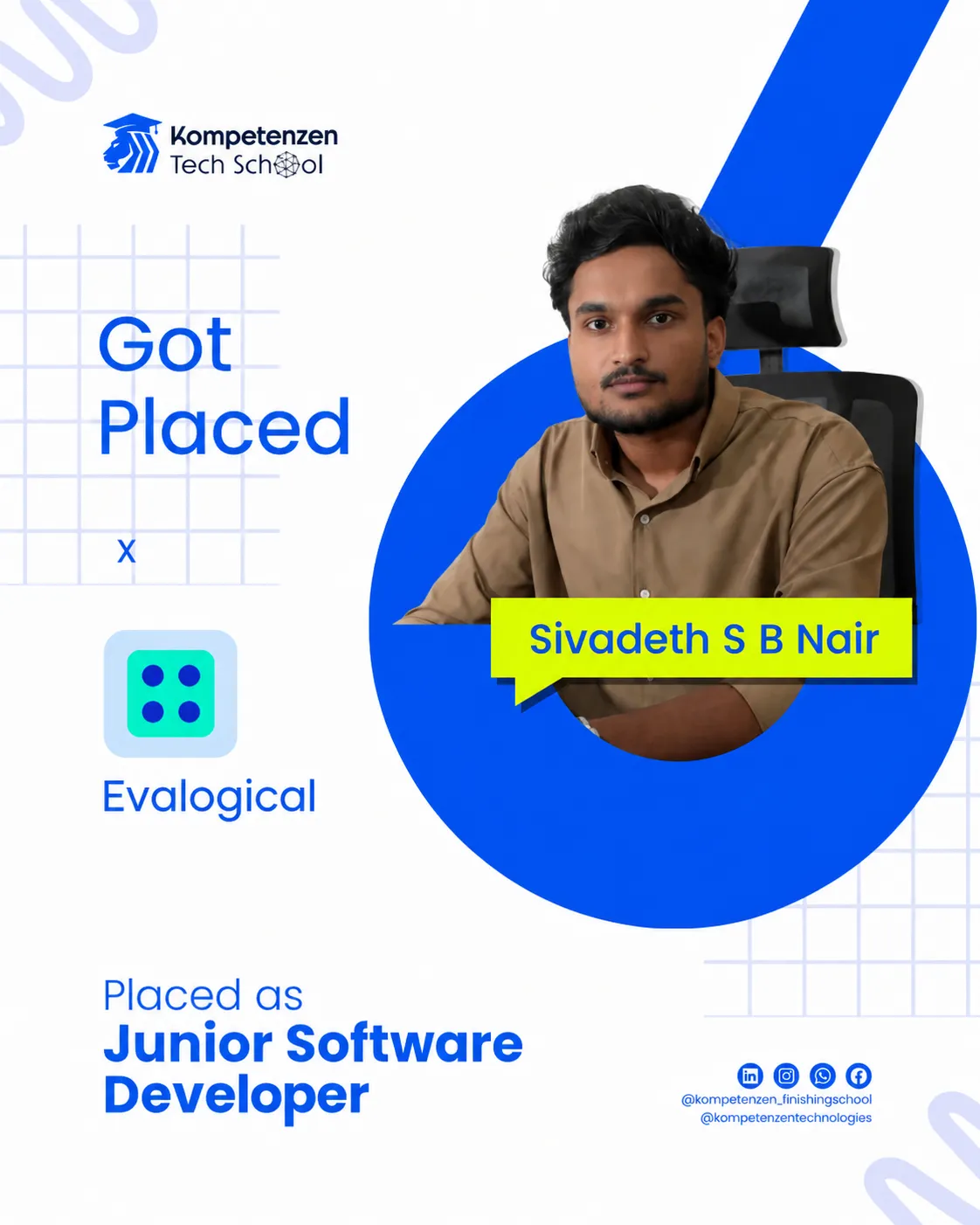 Shivadath placed @ Evalogical